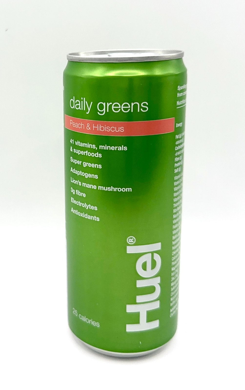 Huel Daily Greens Peach and Hibiscus 330ml soft drink can