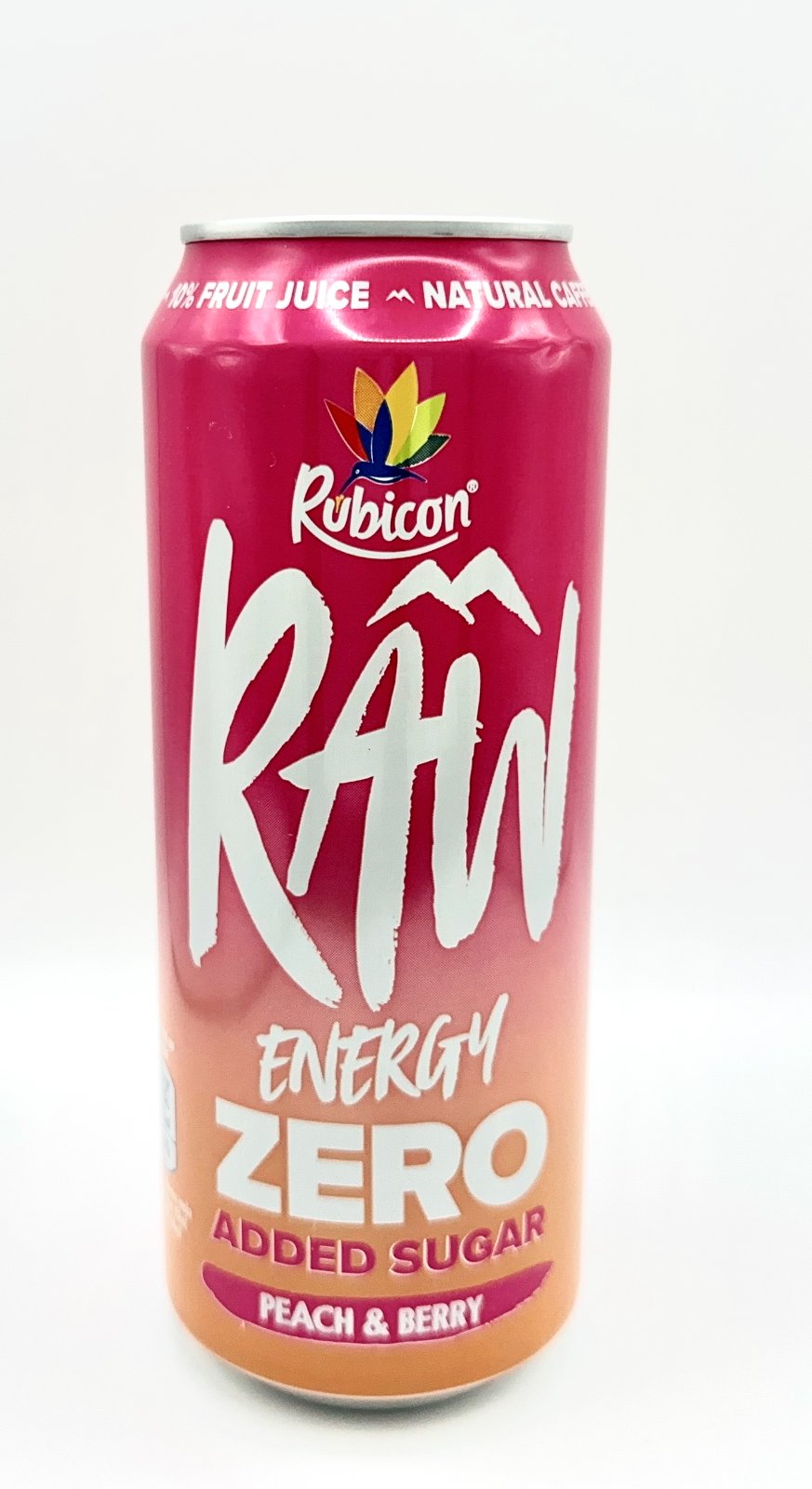 Rubicon RAW Peach and Berry 500ml soft drink can